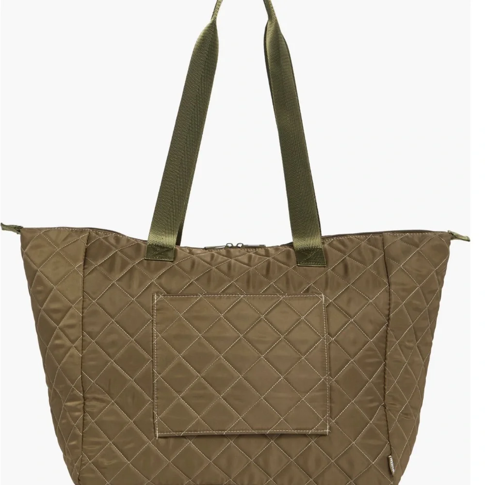 Mine Olive Green Quilted Travel Tote with Packing Cubes and Accessory Pouches